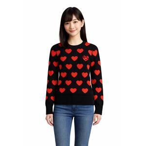 Red Hearts Sweater for Valentine’s or any occasion crew neck - sz Petite